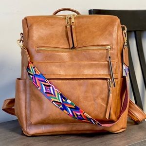Brand NEW Camden Convertible Backpack in Camel 🧡